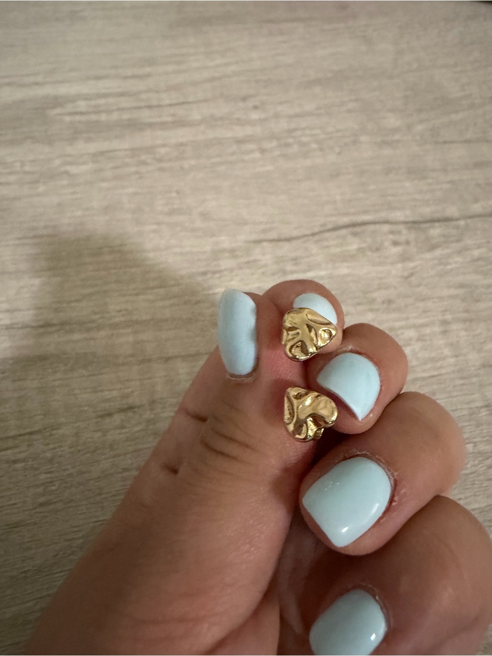 Gold Heart Stud Earrings